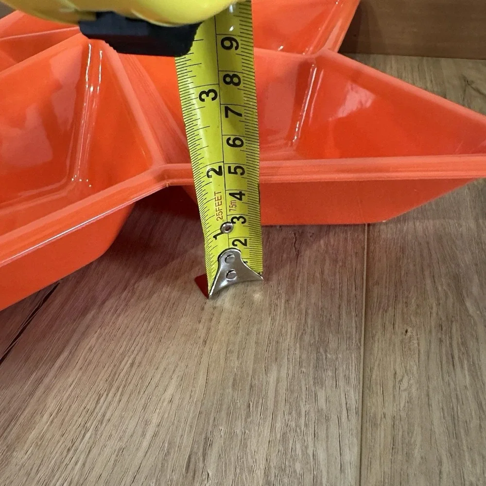 Set Of 2 VTG Halloween Plastic Star Serving Trays 90's Orange Black Relish Fruit - Picture 8 of 8